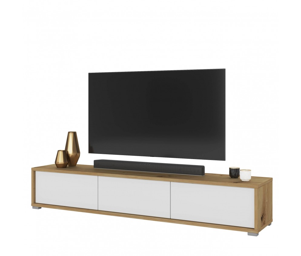 Szafka RTV Lolly 180 3D dąb aristan/biały