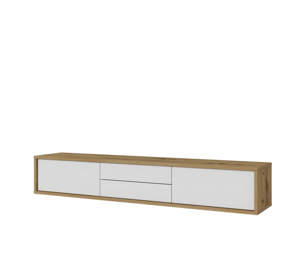 Szafka RTV Lolly 180 2D2SZ dąb aristan/biały