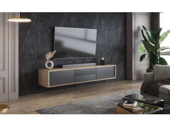 Szafka RTV Lolly 180 2D2SZ dąb olejowany/antracyt