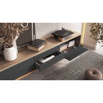 Szafka RTV Lolly 180 2D2SZ dąb olejowany/antracyt