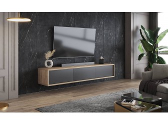 Szafka RTV Lolly 180 3D dąb olejowany/antracyt