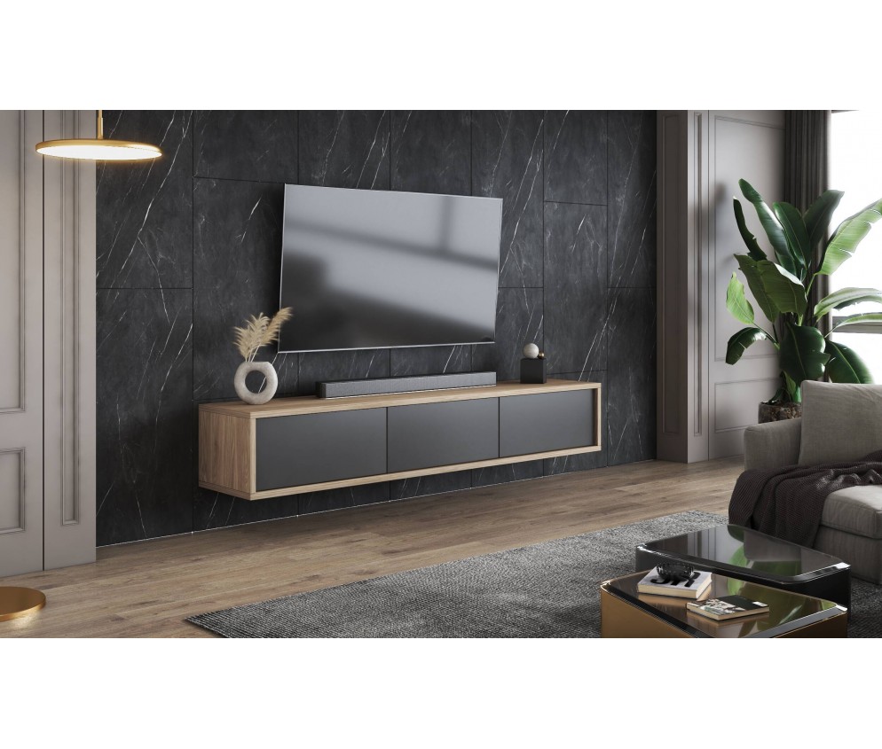 Szafka RTV Lolly 180 3D dąb olejowany/antracyt