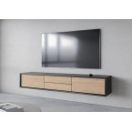 Szafka RTV Lolly 180 2D2SZ antracyt/dąb olejowany