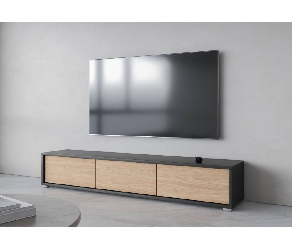 Szafka RTV Lolly 180 3D antracyt/dąb olejowany