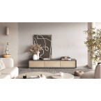 Szafka RTV Lolly 180 3D antracyt/dąb olejowany