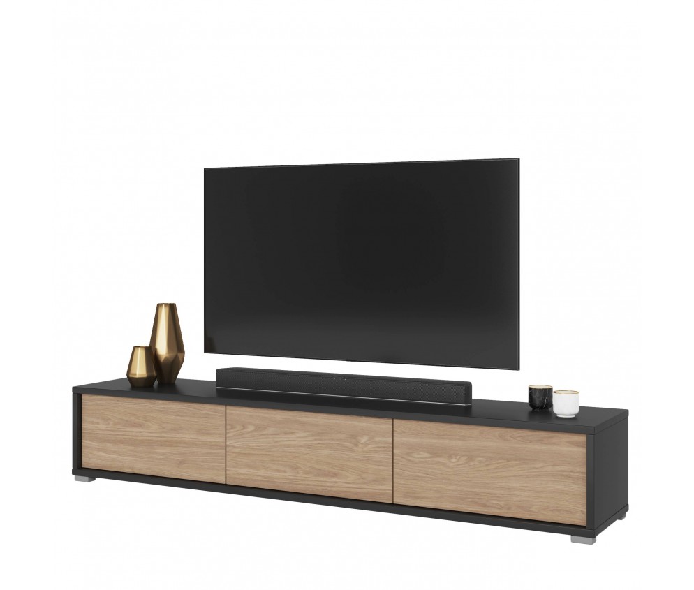 Szafka RTV Lolly 180 3D antracyt/dąb olejowany