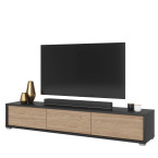 Szafka RTV Lolly 180 3D antracyt/dąb olejowany