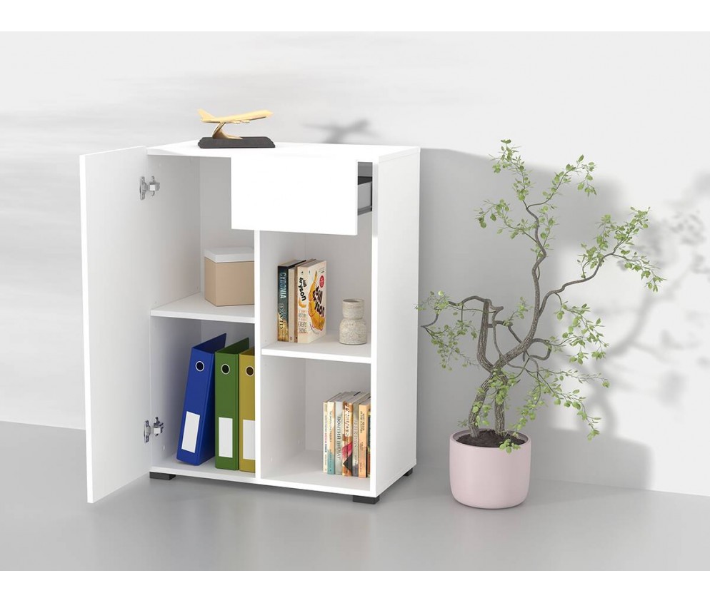 Regał do Biurka Anna 1D1S 65 Biały