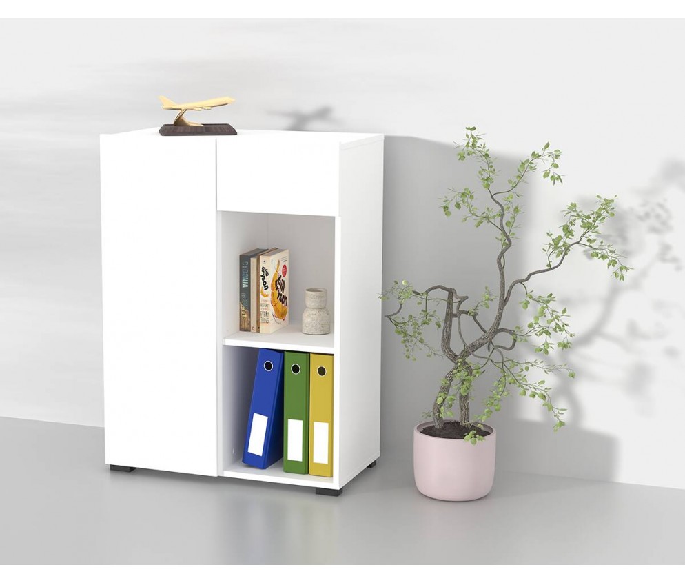 Regał do Biurka Anna 1D1S 65 Biały