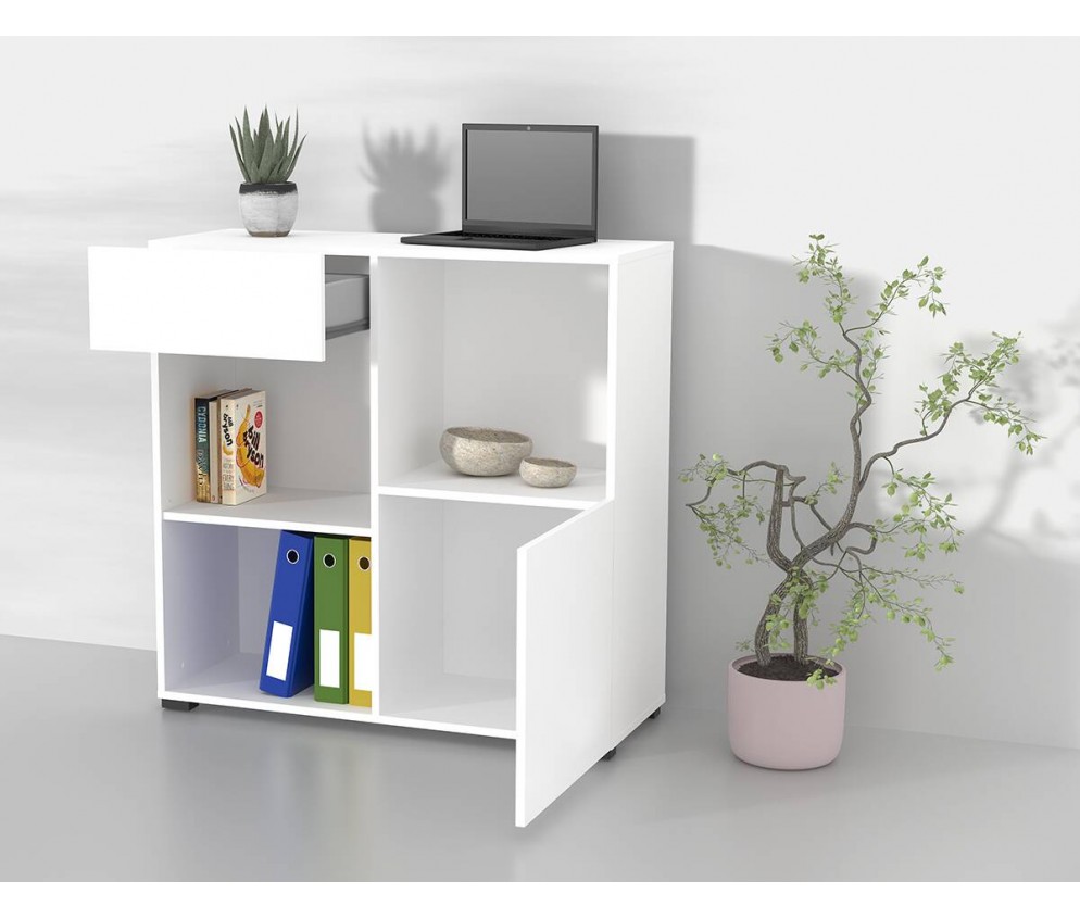 Regał do Biurka Anna 1D1S 90 Biały