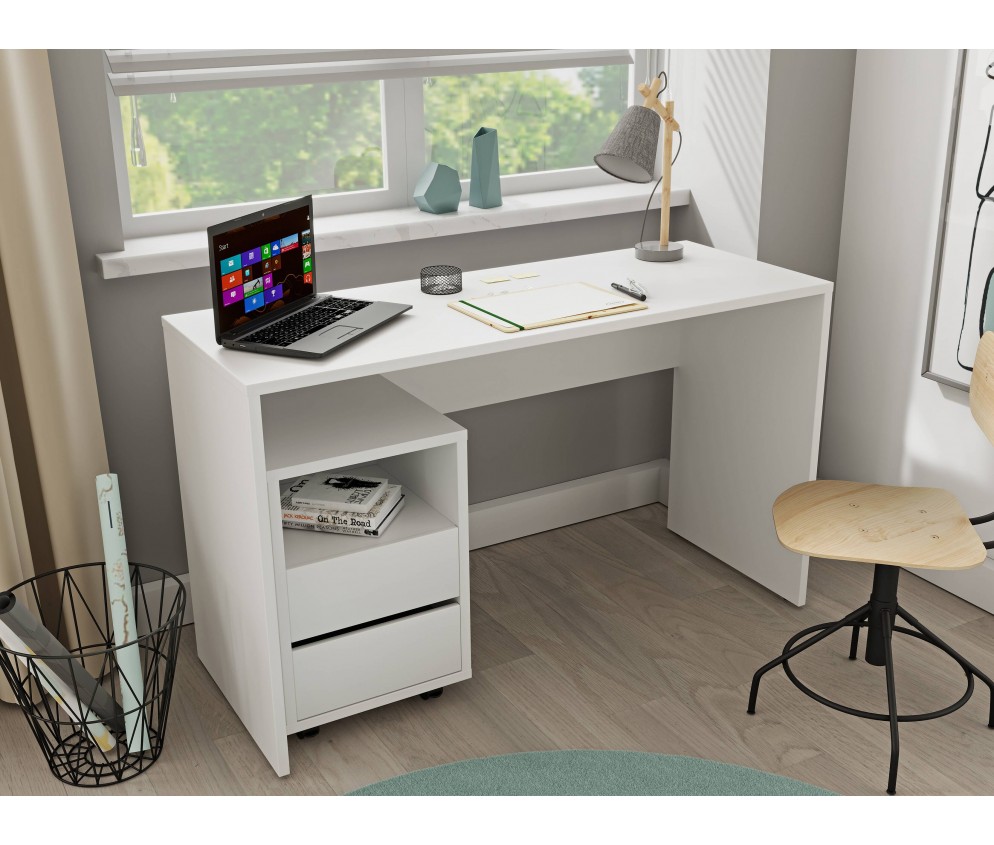 Biurko z kontenerkiem Anna 2S 130 Biały