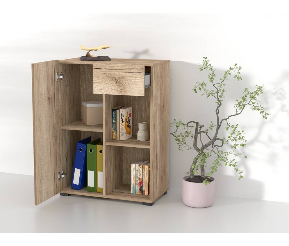 Regał do Biurka Anna 1D1S 65 Dąb Grand