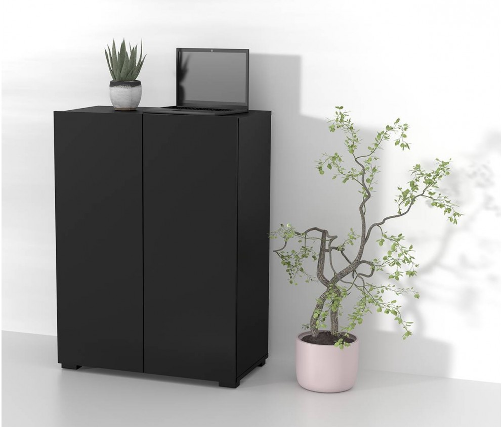 Komoda do Biurka Anna 2D 65 Czarny Onyks