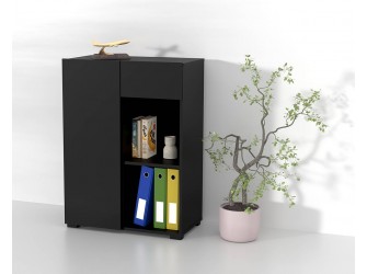 Regał do Biurka Anna 1D1S 65 Czarny Onyks