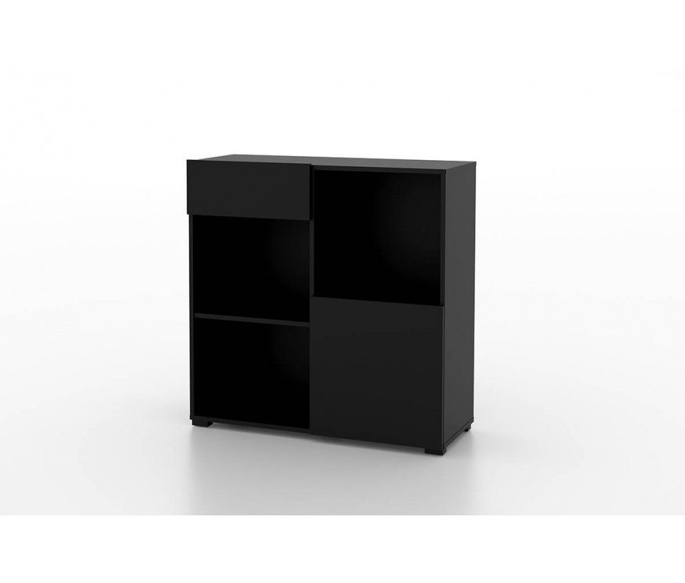 Regał do Biurka Anna 1D1S 90 Czarny Onyks