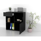 Regał do Biurka Anna 1D1S 90 Czarny Onyks