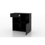 Regał do Biurka Anna 1D1S 90 Czarny Onyks