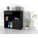 Regał do Biurka Anna 1D1S 90 Czarny Onyks