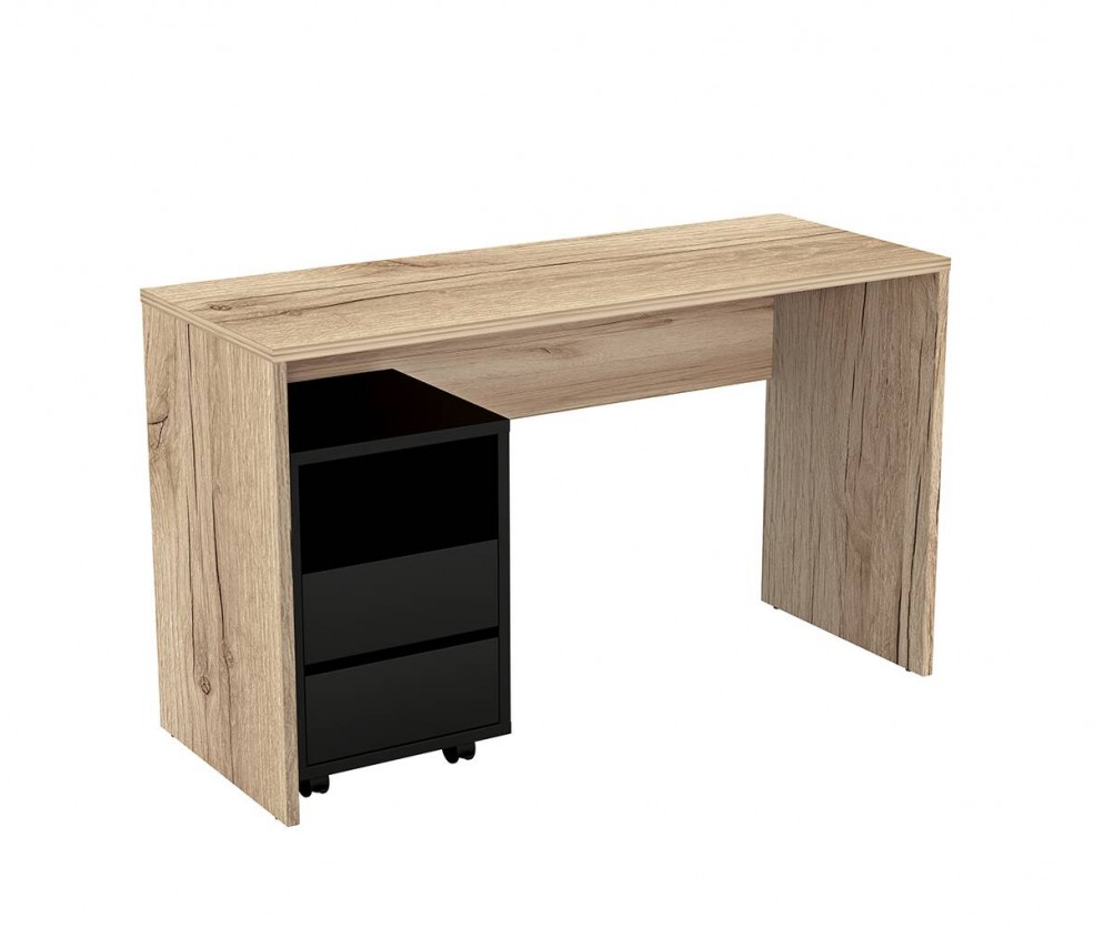 Biurko z kontenerkiem Anna 2S 130 Dąb Grand/Czarny Onyks