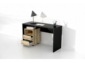 Biurko z kontenerkiem Anna 2S 130 Czarny Onyks/Dąb Grand