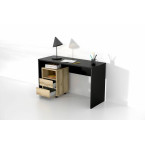 Biurko z kontenerkiem Anna 2S 130 Czarny Onyks/Dąb Grand