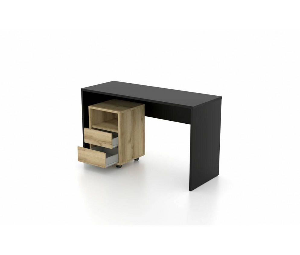 Biurko z kontenerkiem Anna 2S 130 Czarny Onyks/Dąb Grand