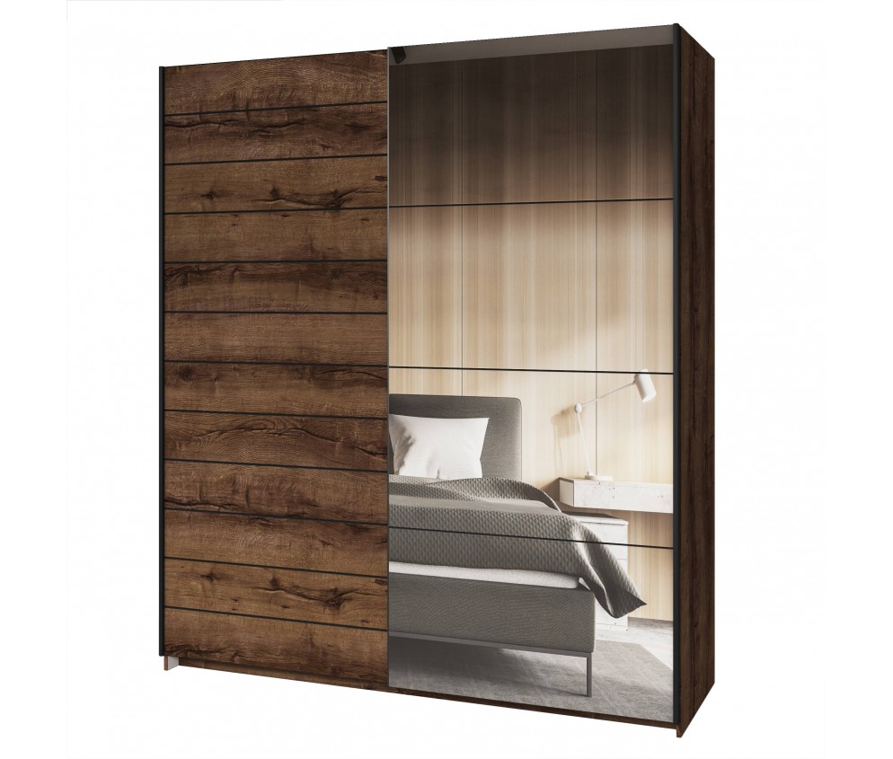 Szafa przesuwna Majka 180 Dąb Monastery z lustrem