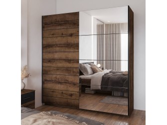 Szafa przesuwna Majka 200 Dąb Monastery z lustrem