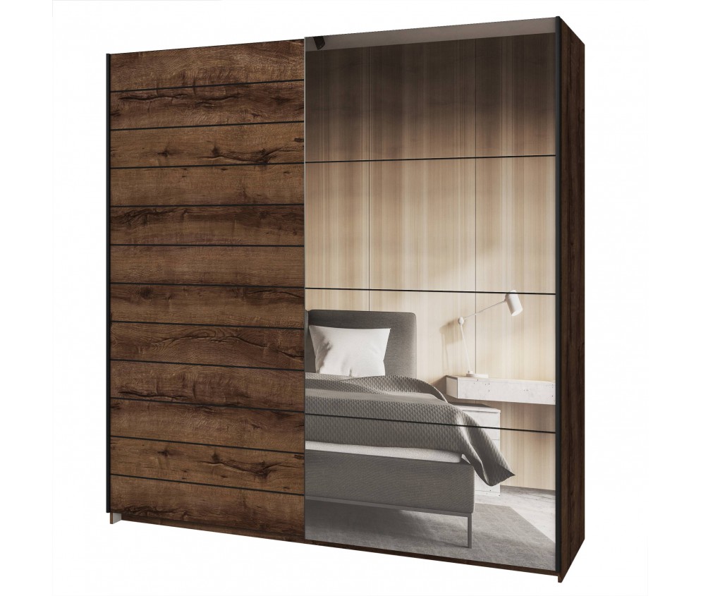 Szafa przesuwna Majka 200 Dąb Monastery z lustrem