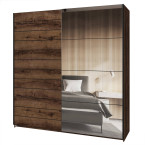 Szafa przesuwna Majka 200 Dąb Monastery z lustrem