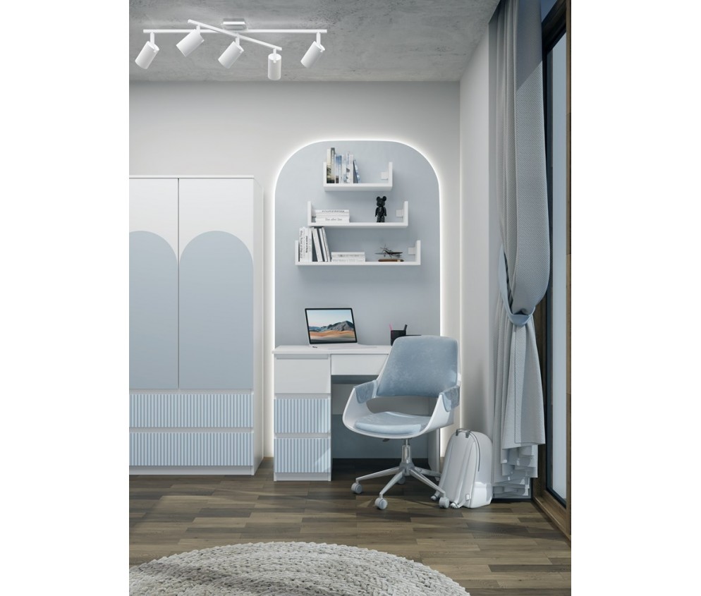 Biurko Mijas LEWE ARTESO BLUE Niebieski