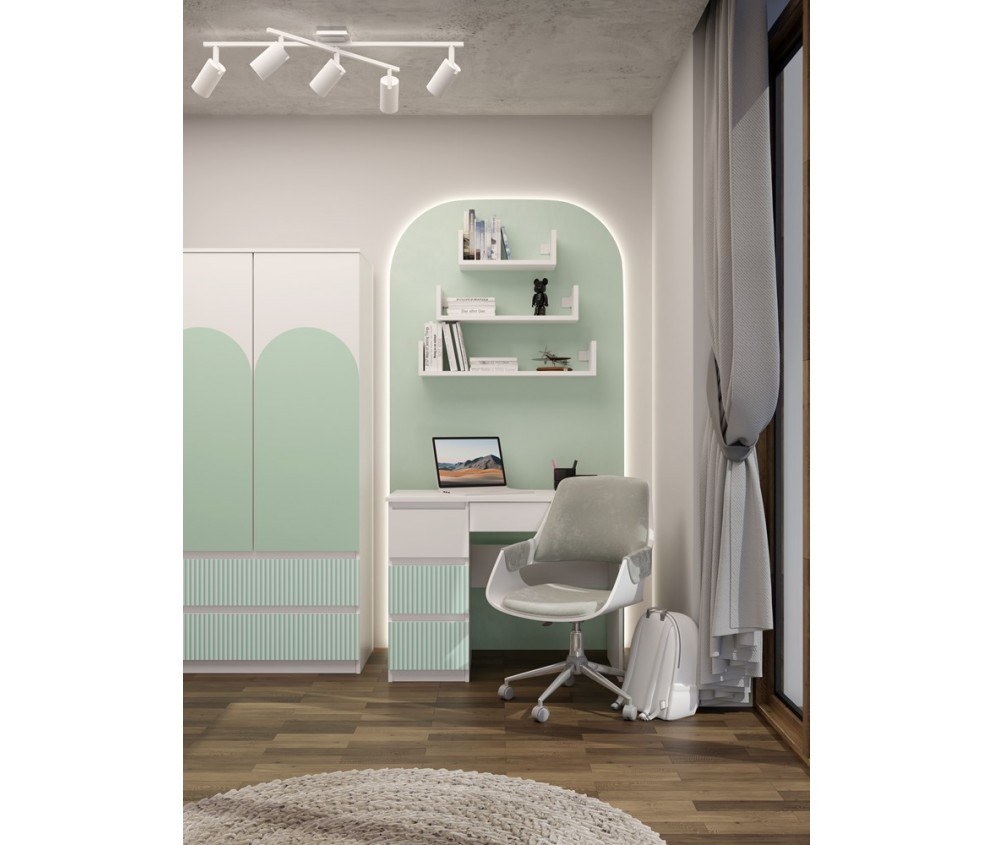 Biurko Mijas LEWE ARTESO MINT Miętowy