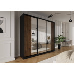 Szafa przesuwna Trend 5 250 Czarny mat + Dąb Lefkas