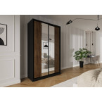 Szafa przesuwna Trend 5 150 Czarny mat + Dąb Lefkas