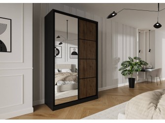 Szafa przesuwna Trend 6 150 Czarny mat + Dąb Lefkas