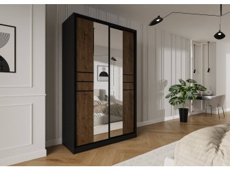 Szafa przesuwna Trend 8 150 Czarny mat + Dąb Lefkas