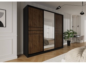 Szafa przesuwna Trend 9 275 Czarny mat + Dąb Lefkas