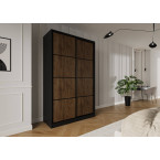 Szafa przesuwna Trend 3 150 Czarny mat + Dąb Lefkas