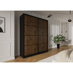 Szafa przesuwna Trend 3 180 Czarny mat + Dąb Lefkas