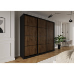 Szafa przesuwna Trend 3 250 Czarny mat + Dąb Lefkas