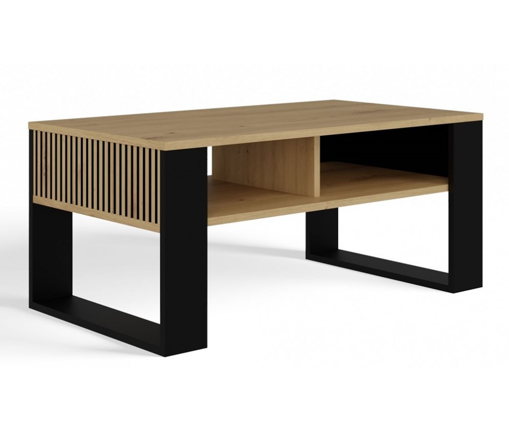 Ława Modern 2P SLIM DĄB ARTISAN CZARNY