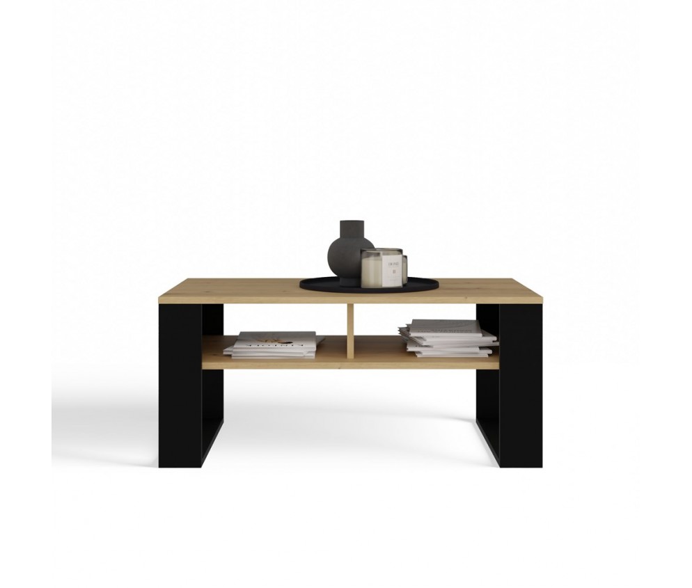 Ława Modern 2P SLIM DĄB ARTISAN CZARNY