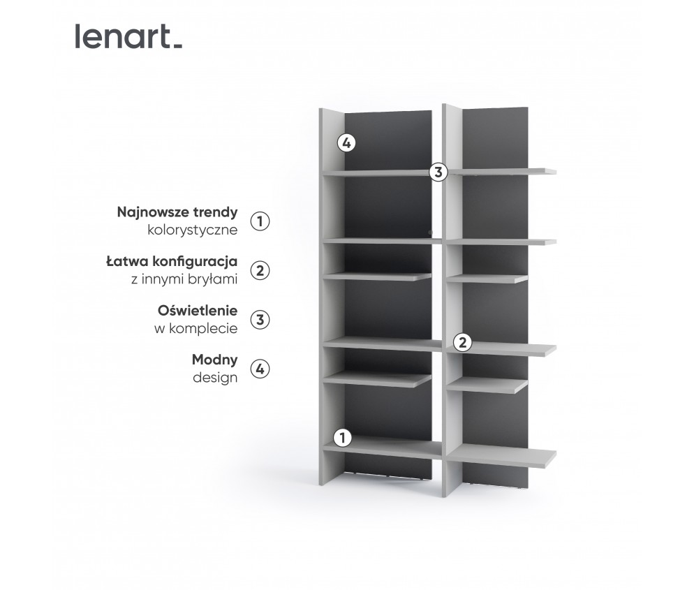 Regał lewy z oświetleniem FITT FL-01L