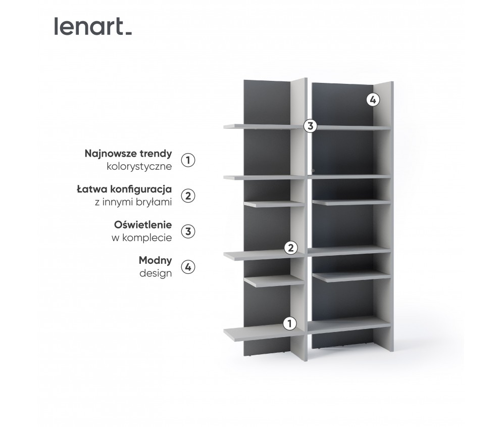 Regał prawy z oświetleniem FITT FL-01LP