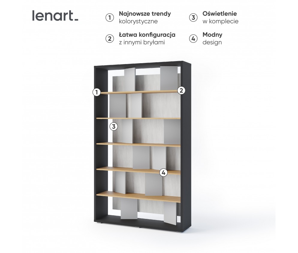 Regał z oświetleniem FITT FP-01 Szary