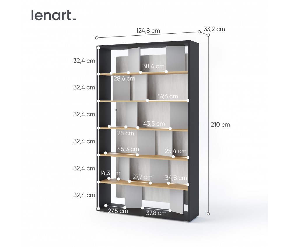 Regał z oświetleniem FITT FP-01 Szary