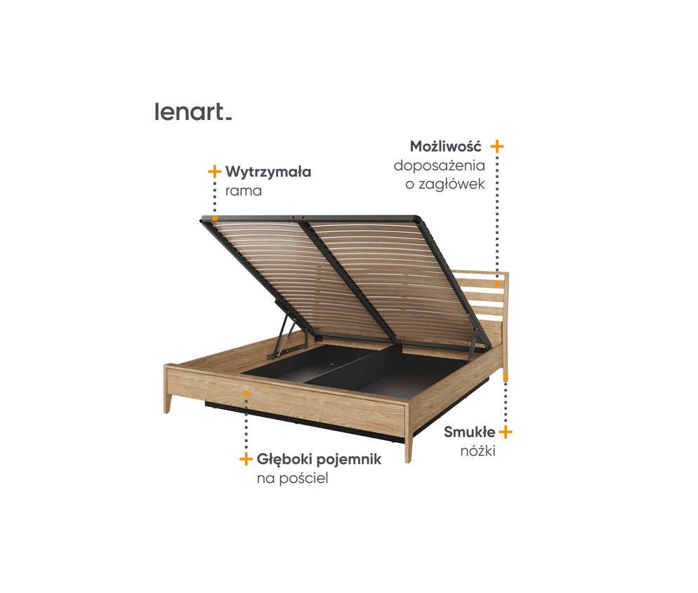 Łóżko z pojemnikiem COZY CZ-02(180)