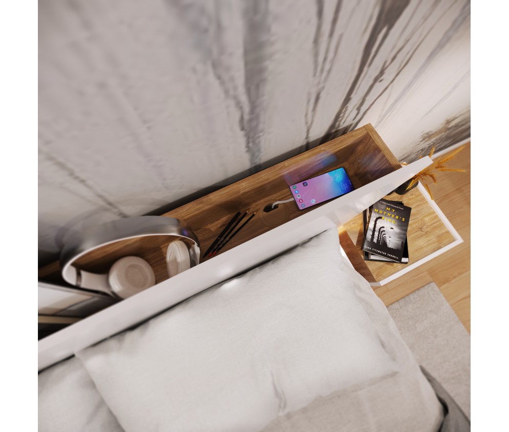 Łóżko z pojemnikiem i oświetleniem DENTRO DT-02 (180)