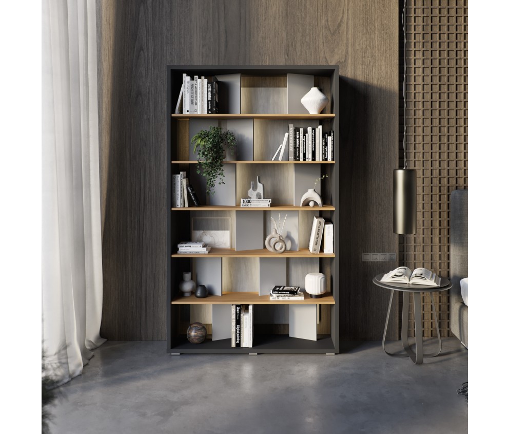 Regał z oświetleniem FITT FP-01 Szary Połysk