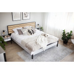 Łóżko z pojemnikiem z oświetleniem GRIS GS-02 160